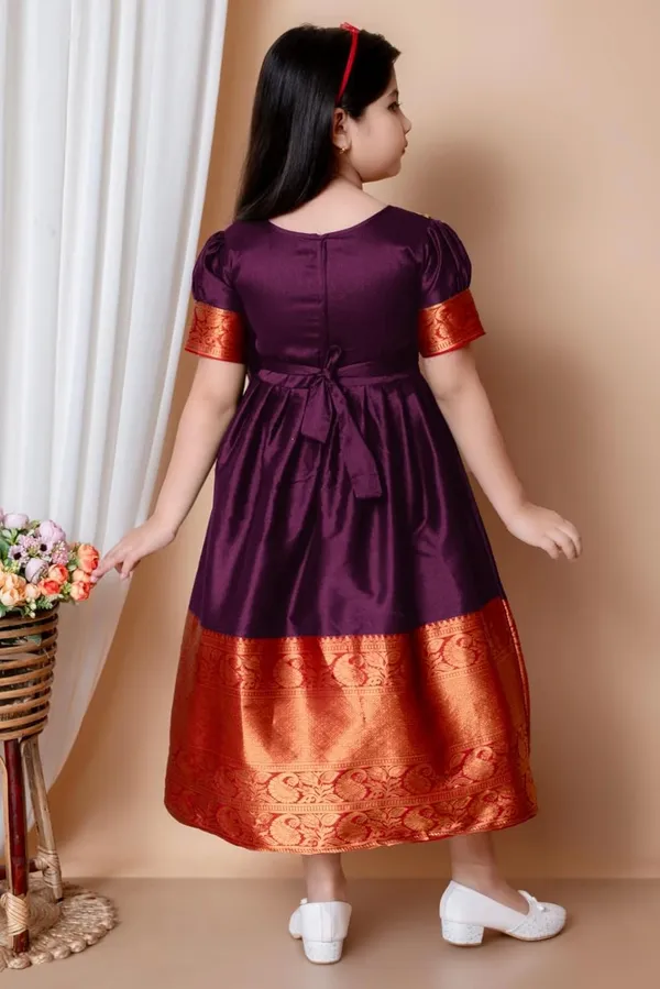 Wine__Silk_Frock_for_Girls_|_Elegant_and_Stylish_wear_for_All_Occasions