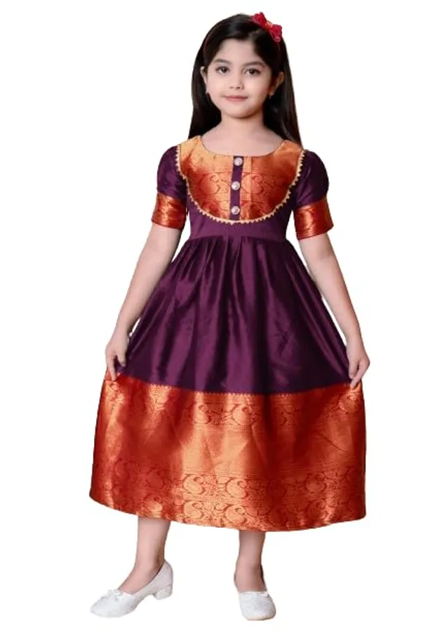Wine__Silk_Frock_for_Girls_|_Elegant_and_Stylish_wear_for_All_Occasions