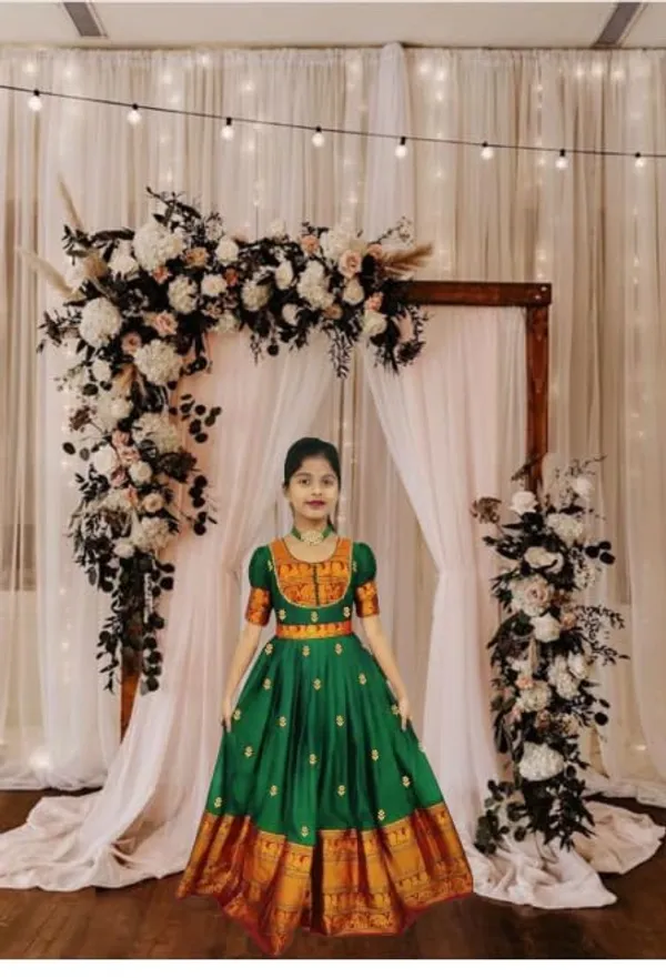 Green_Silk_Gown_for_Girls_|_Elegant_and_Stylish_wear_for_All_Occasions
