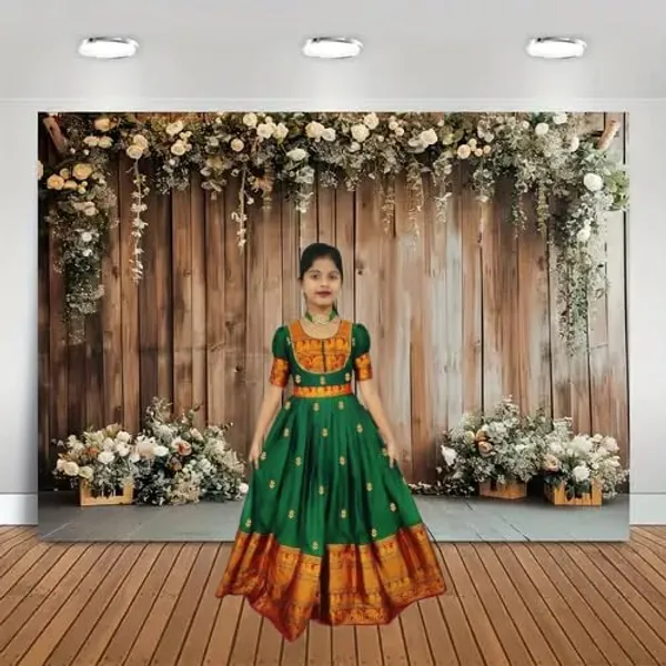 Green_Silk_Gown_for_Girls_|_Elegant_and_Stylish_wear_for_All_Occasions