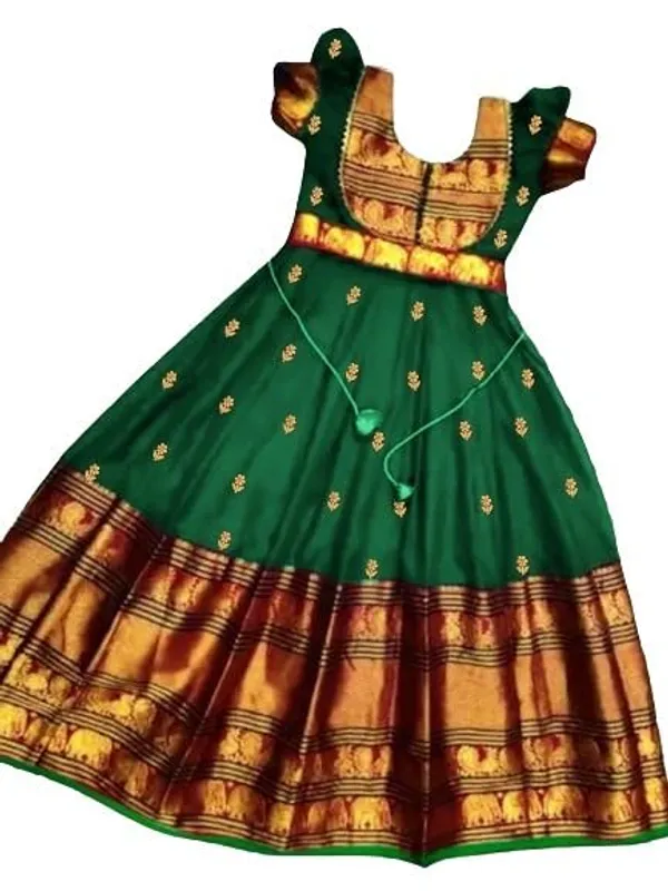 Green_Silk_Gown_for_Girls_|_Elegant_and_Stylish_wear_for_All_Occasions