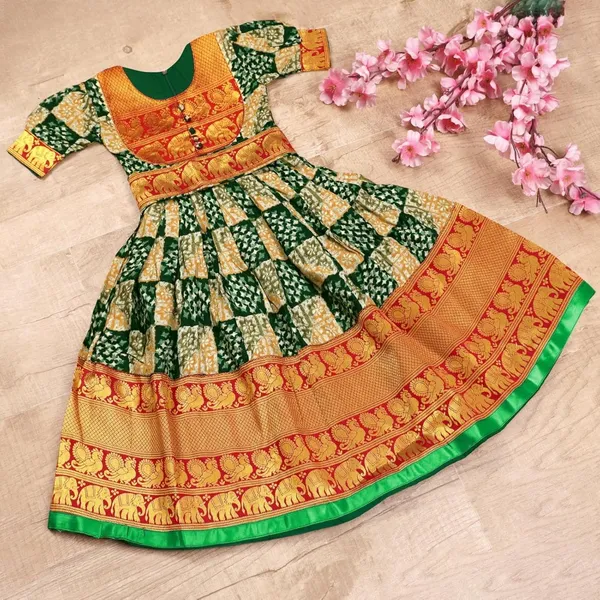 Green_Silk_Gown_for_Girls_|_Elegant_and_Stylish_wear_for_All_Occasions