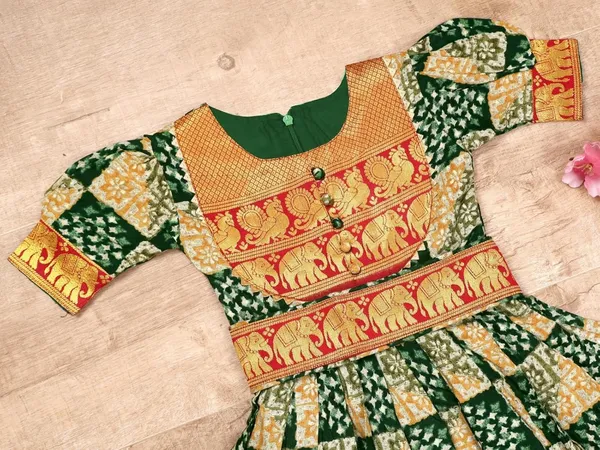 Green_Silk_Gown_for_Girls_|_Elegant_and_Stylish_wear_for_All_Occasions