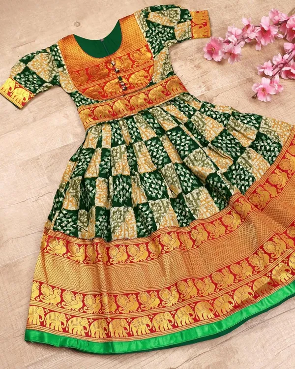 Green_Silk_Gown_for_Girls_|_Elegant_and_Stylish_wear_for_All_Occasions