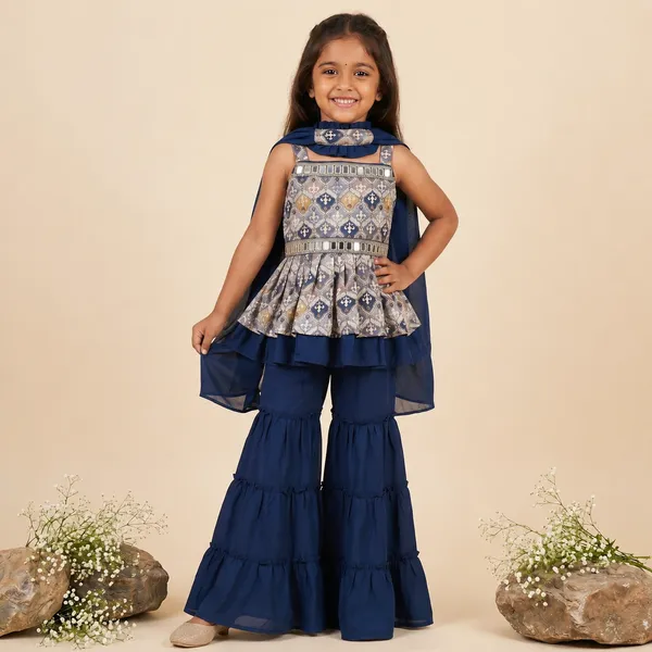 Kids_Girls_Printed_Peplum_Top_Sharara_Palazzo_with_Dupatta_Set_|_Trendy_Ethnic_Party_Wear_Dress_|_Festival_Ready_Traditional_Fashion_Outfit