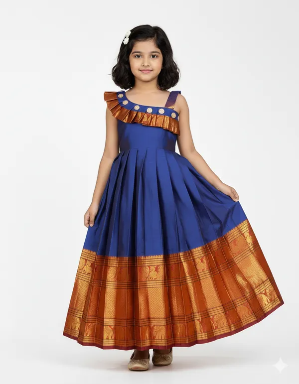 Regal_Silk_Gown_with_Kanjivaram_Border👸