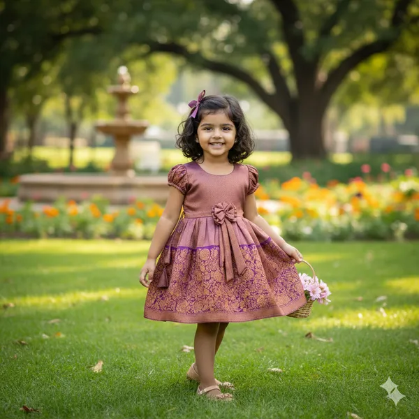 Regal_&_Gold_Brocade_Silk_Frock_for_Girls