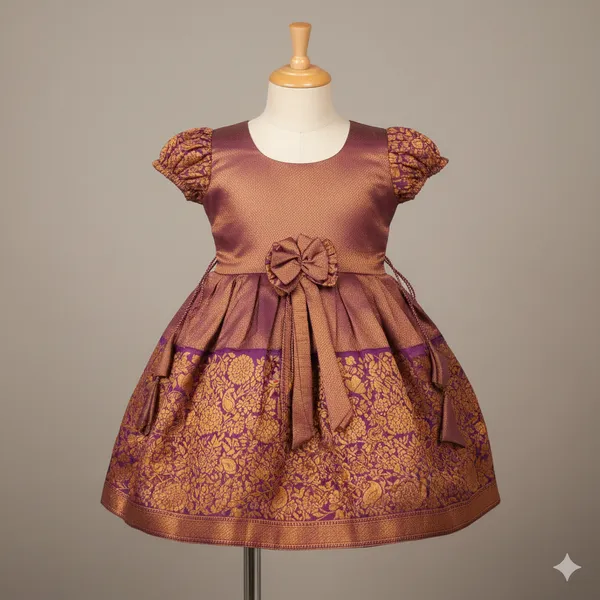 Regal_&_Gold_Brocade_Silk_Frock_for_Girls