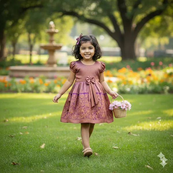 Regal_&_Gold_Brocade_Silk_Frock_for_Girls