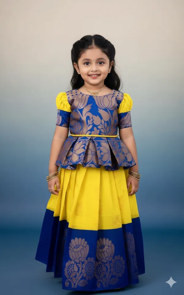 Royal_Blue_&_Sunshine_Yellow_Silk_Lehanga_Choli_Set👸