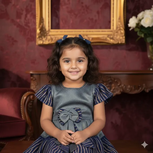 The_Little_Princess_Jacquard_Pattu_Frock
