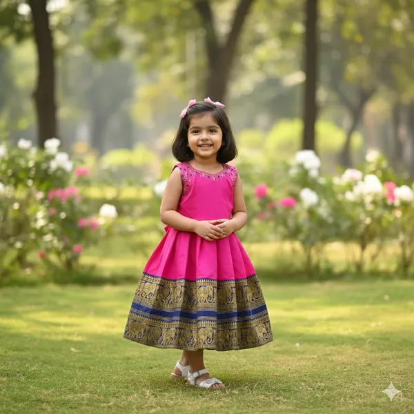 The_Majestic_Rani_Pink_Silk_Frock_🌸