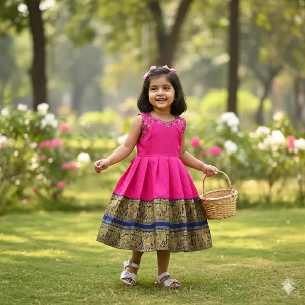 The_Majestic_Rani_Pink_Silk_Frock_🌸