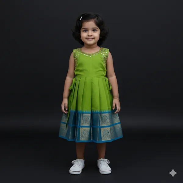 Traditional_Pattu_Silk_Frock_with_Grand_Kanjivaram_Border