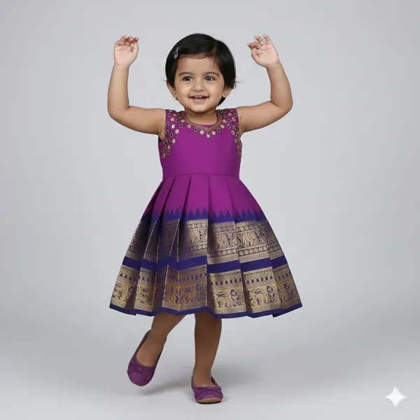 Traditional_Silk_Frock_with_Kanjivaram_Style_Border