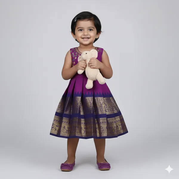 Traditional_Silk_Frock_with_Kanjivaram_Style_Border
