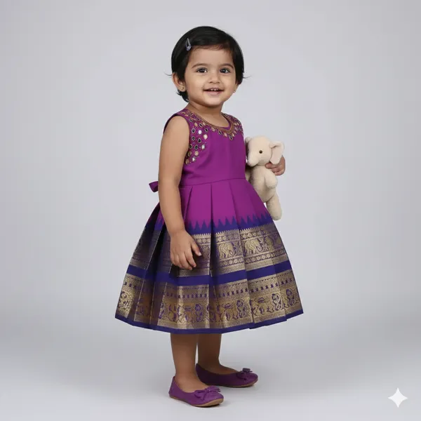 Traditional_Silk_Frock_with_Kanjivaram_Style_Border