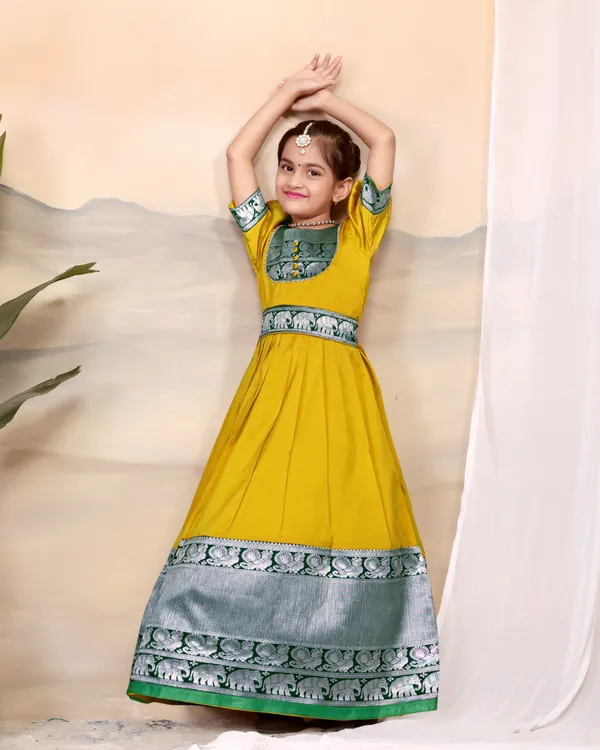 Yellow_Silk_Gown_for_Girls_|_Elegant_and_Stylish_wear_for_All_Occasions