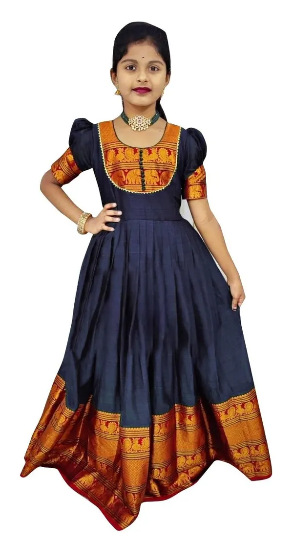 Navy_Blue_Silk_Gown_for_Girls_|_Elegant_and_Stylish_wear_for_All_Occasions