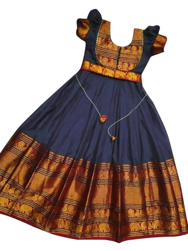 Navy_Blue_Silk_Gown_for_Girls_|_Elegant_and_Stylish_wear_for_All_Occasions