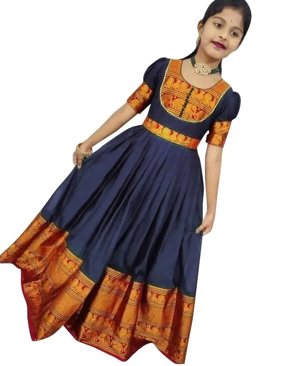 Navy_Blue_Silk_Gown_for_Girls_|_Elegant_and_Stylish_wear_for_All_Occasions