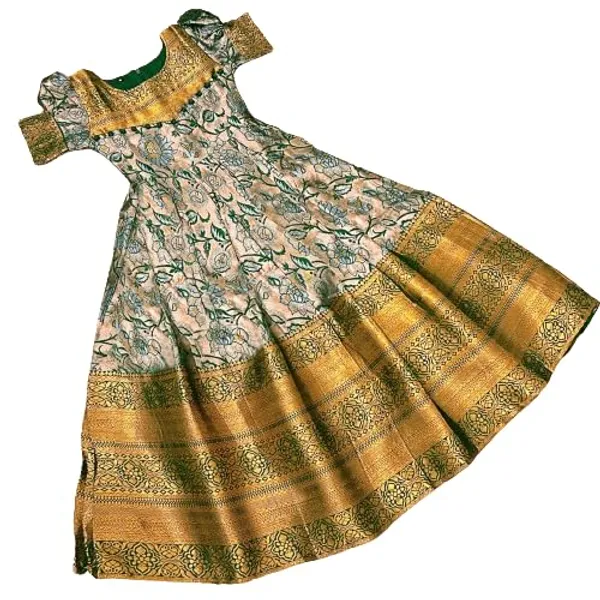 Green_Silk_Gown_for_Girls_|_Elegant_and_Stylish_wear_for_All_Occasions