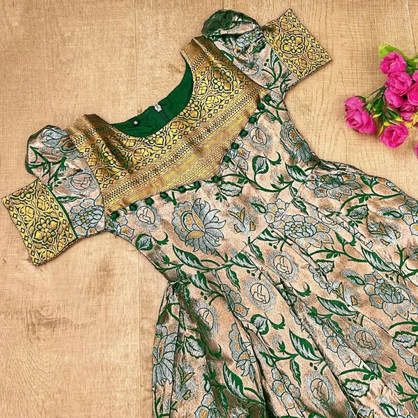 Green_Silk_Gown_for_Girls_|_Elegant_and_Stylish_wear_for_All_Occasions