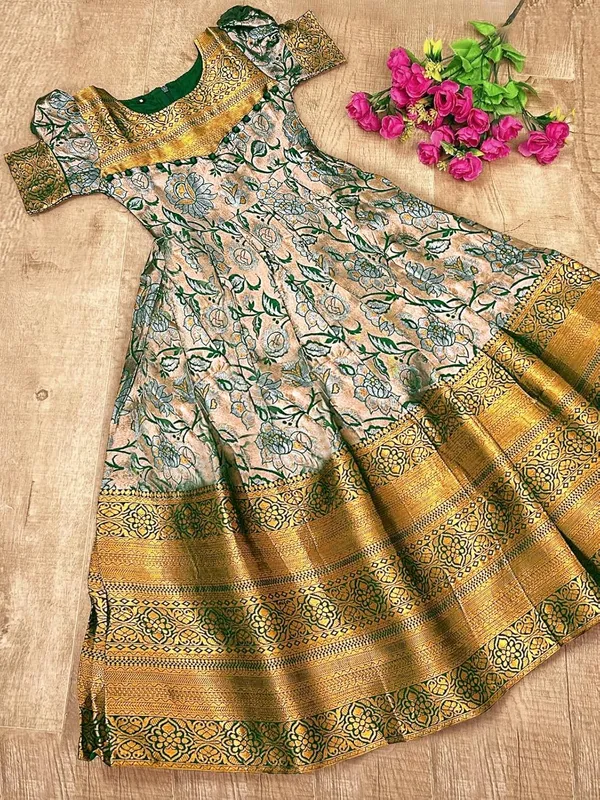 Green_Silk_Gown_for_Girls_|_Elegant_and_Stylish_wear_for_All_Occasions