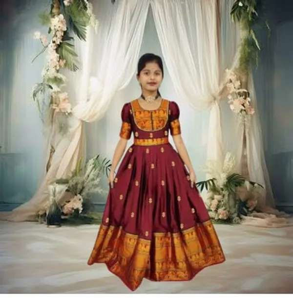 Maroon_Silk_Gown_for_Girls_|_Elegant_and_Stylish_wear_for_All_Occasions
