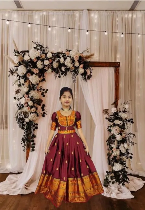 Maroon_Silk_Gown_for_Girls_|_Elegant_and_Stylish_wear_for_All_Occasions