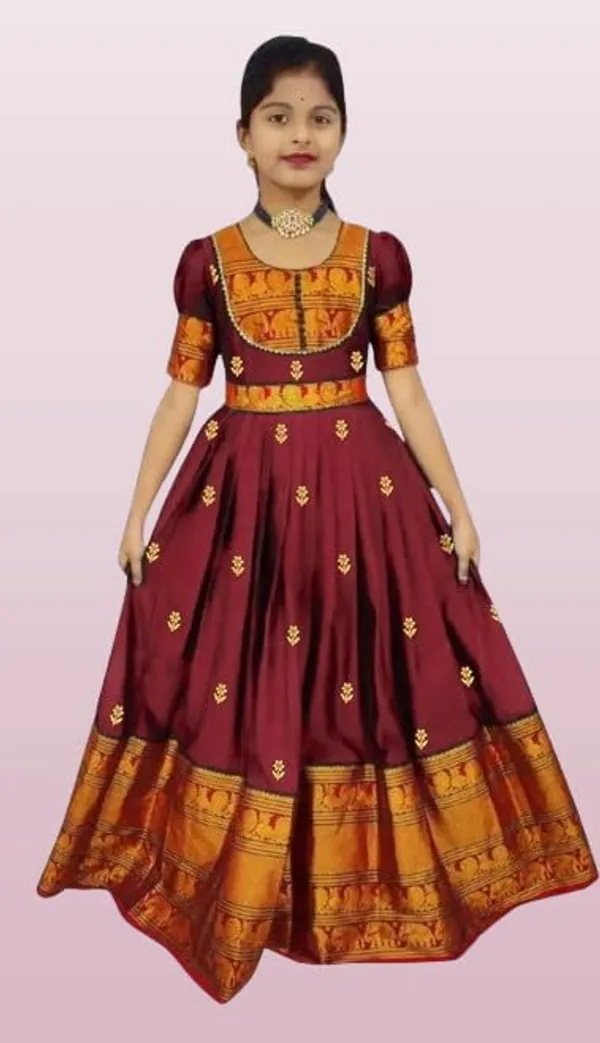 Maroon_Silk_Gown_for_Girls_|_Elegant_and_Stylish_wear_for_All_Occasions