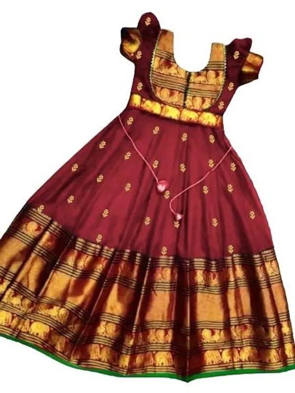 Maroon_Silk_Gown_for_Girls_|_Elegant_and_Stylish_wear_for_All_Occasions