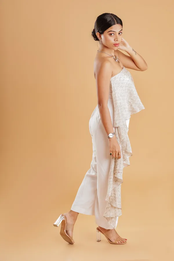 White_&_Grey_Layered_Off_Shoulder_Jumpsuit_For_Women
