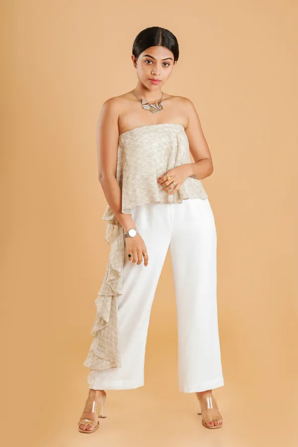 White_&_Grey_Layered_Off_Shoulder_Jumpsuit_For_Women