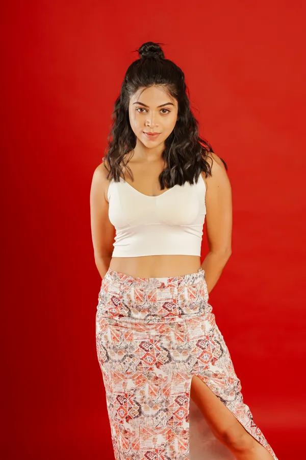 Maroon_Printed_High_Slit_Skirt_For_Women