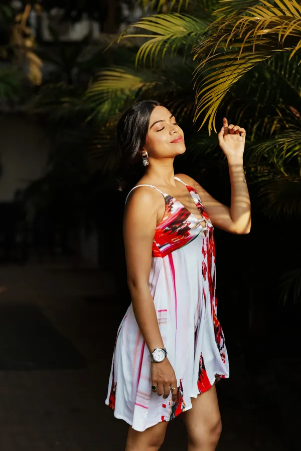 White_Printed_Abstract_Mini_Dress_For_Women