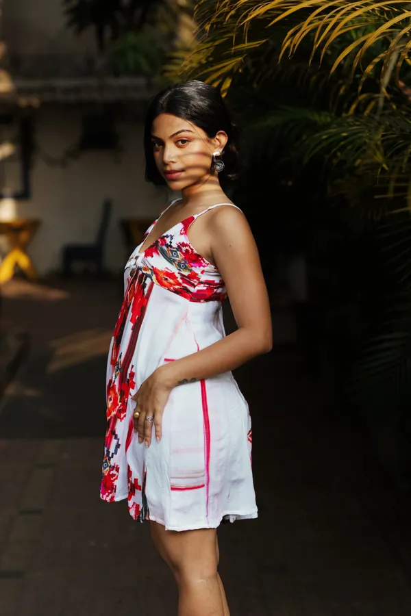White_Printed_Abstract_Mini_Dress_For_Women