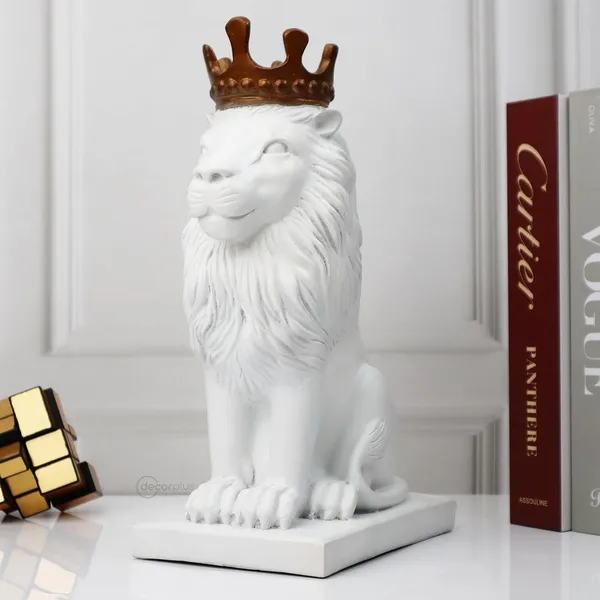 White_Nordic_Elegance_Dual-Tone_Polyresin_Regal_Lion_Showpiece_For_Home_Decor_(29.1_X_18.5_X_11_Centimeters)