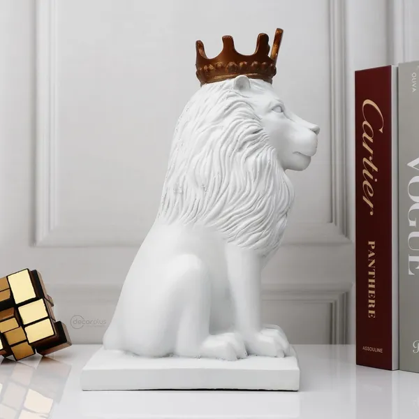 White_Nordic_Elegance_Dual-Tone_Polyresin_Regal_Lion_Showpiece_For_Home_Decor_(29.1_X_18.5_X_11_Centimeters)
