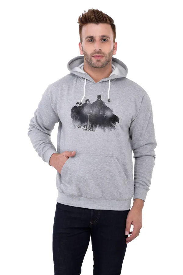Grey_Stylish_Knight'S_Watch_Printed_Hooded_Sweatshirt_For_Men