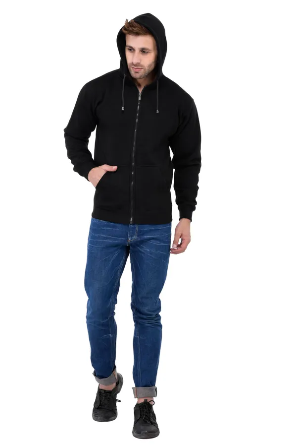 Black_Stylish_Plain_Zipper_Hooded_Sweatshirt_For_Men