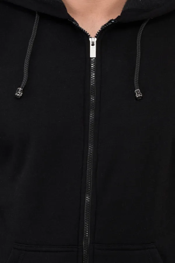 Black_Stylish_Plain_Zipper_Hooded_Sweatshirt_For_Men