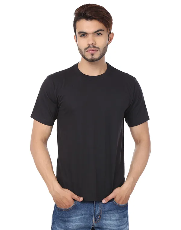 Black_Plain_Round_Neck_T-Shirt_For_Men