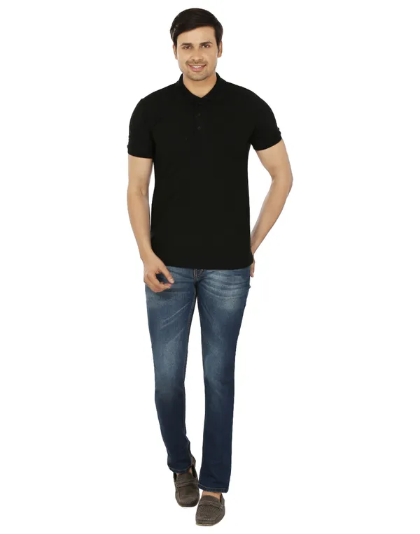 Black_Plain_Polo_Neck_T-Shirt_For_Men