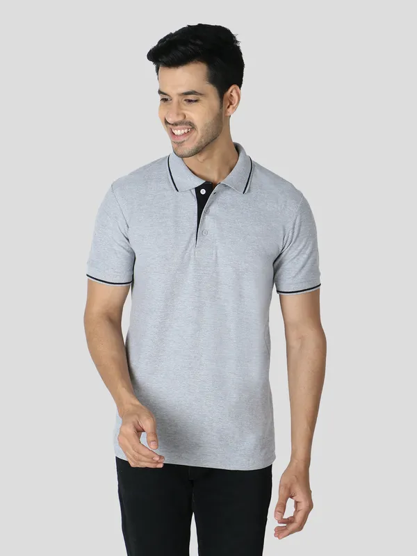 Grey_Stylish_Polo_Neck_T-Shirt_With_Stripes_For_Men