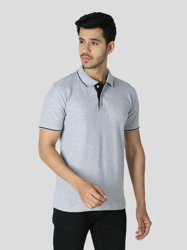 Grey_Stylish_Polo_Neck_T-Shirt_With_Stripes_For_Men