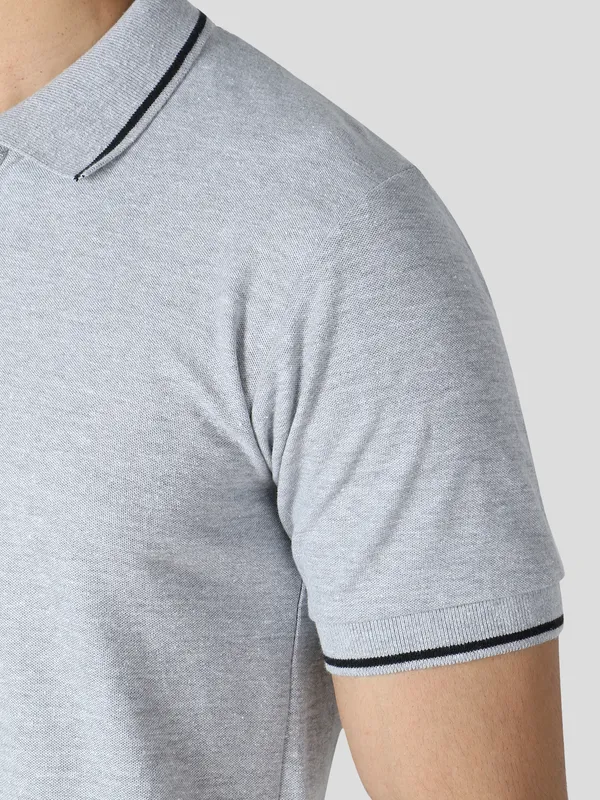 Grey_Stylish_Polo_Neck_T-Shirt_With_Stripes_For_Men