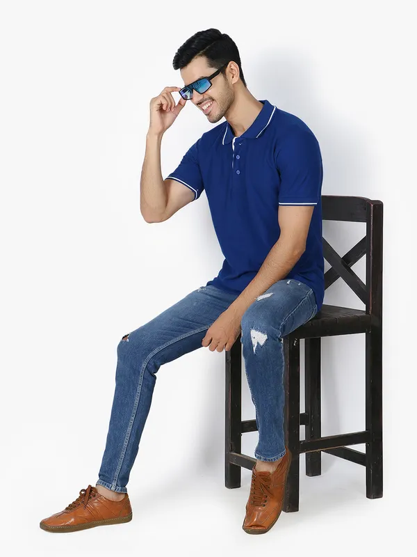 Royal_Blue_Stylish_Royal_Polo_Neck_T-Shirt_With_Stripes_For_Men
