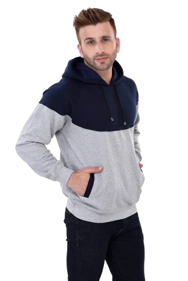 Navy_Blue_&_Grey_Stylish_Non-Zipper_Designer_Hooded_Sweatshirt_For_Men