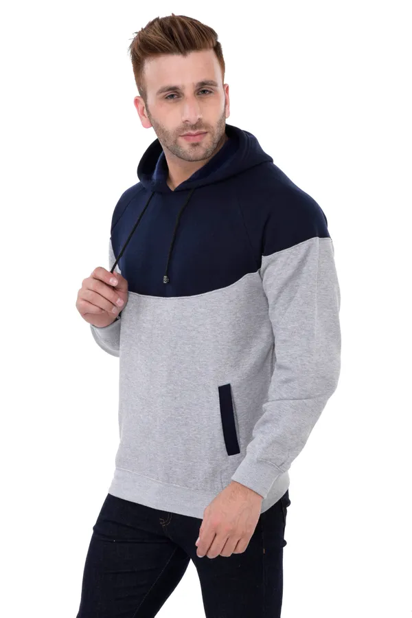 Navy_Blue_&_Grey_Stylish_Non-Zipper_Designer_Hooded_Sweatshirt_For_Men